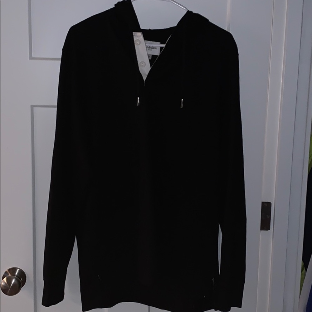 Mens Plain Black Hoodie